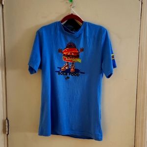 Blue Nike sole food t shirt